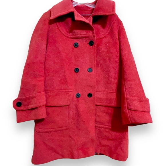 Vintage Surrey Classics Red Double Breasted Pea Coat | From Canada Rare Elegant - Picture 1 of 10